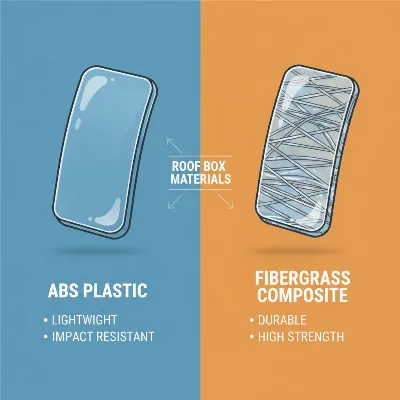 Illustrative comparison of ABS vs Fiberglass for roof boxes